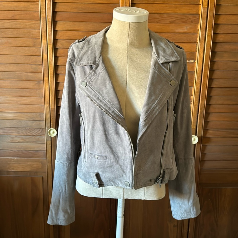 Blanknyc Gray Suede motto jacket